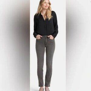 NYDJ Sheri Slim Curve Shaper Hi Rise Straight Leg Gray Jeans Size 12 #2054